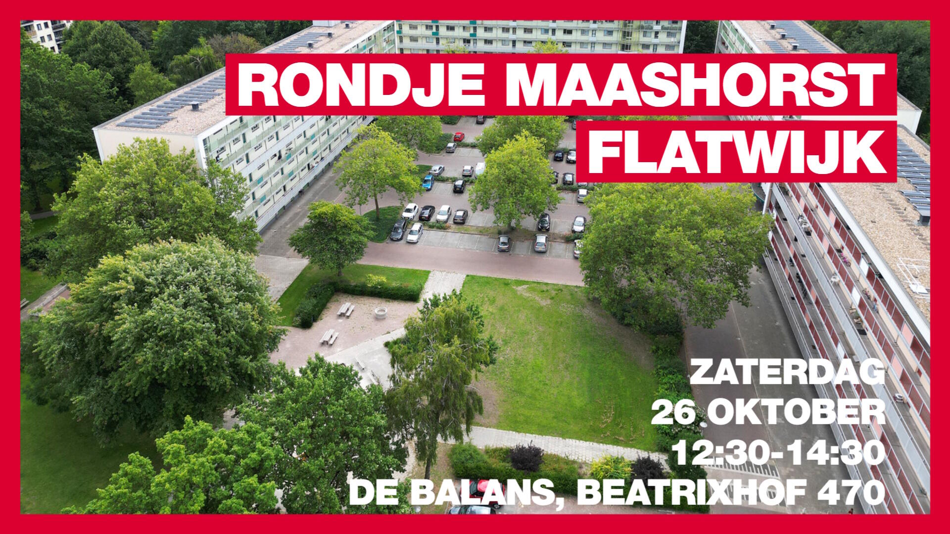 Rondje Maashorst, Flatwijk, Zaterdag 26 oktober, 12:30-14:30, De Balans, Beatrixhof 470
